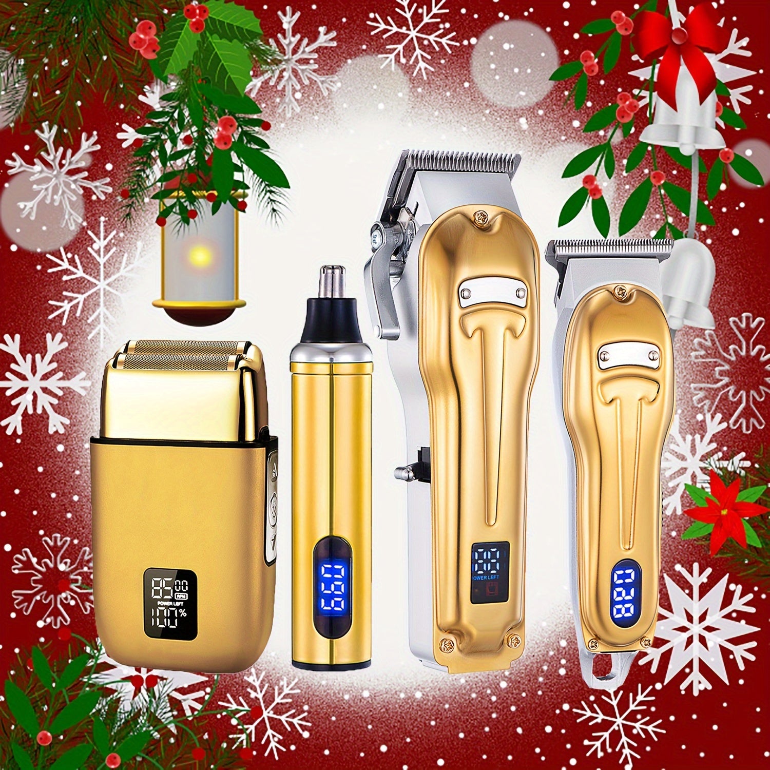 PrecisionPro Mens Grooming Kit - High-Precision Cordless Hair Clippers with Zero-Gap T-Blade Trimmer, Rechargeable Electric Foil Shaver, Nose Hair Trimmer, Premium Professional 4-Piece Set in Stylish Gift Box