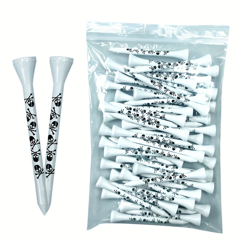 50Pcs 7cm/2.76inch, 3.8cm/1.5inch Creative Durable Skull Pattern Golf Tees