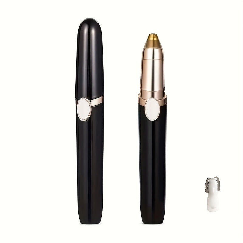 [Compact Nose Trimmer] Portable Compact Red Electric Nose Hair Trimmer | Rechargeable Lithium Battery, Stylish Golden Accents, Mini Design for Men's Grooming, USB Charging - Modern Nose Hair Trimmer, Grooming Essentials