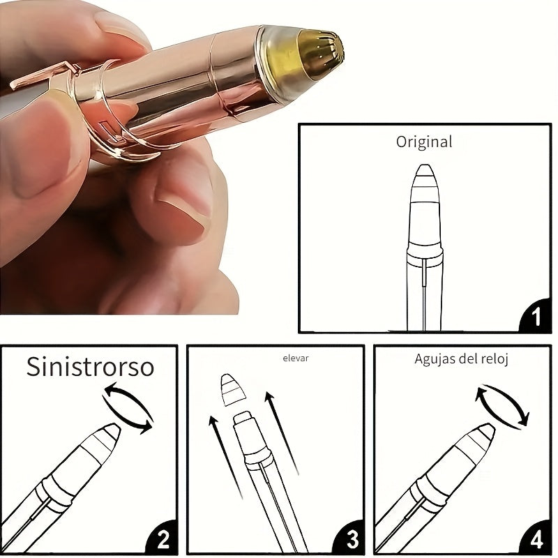 [Compact Nose Trimmer] Portable Compact Red Electric Nose Hair Trimmer | Rechargeable Lithium Battery, Stylish Golden Accents, Mini Design for Men's Grooming, USB Charging - Modern Nose Hair Trimmer, Grooming Essentials