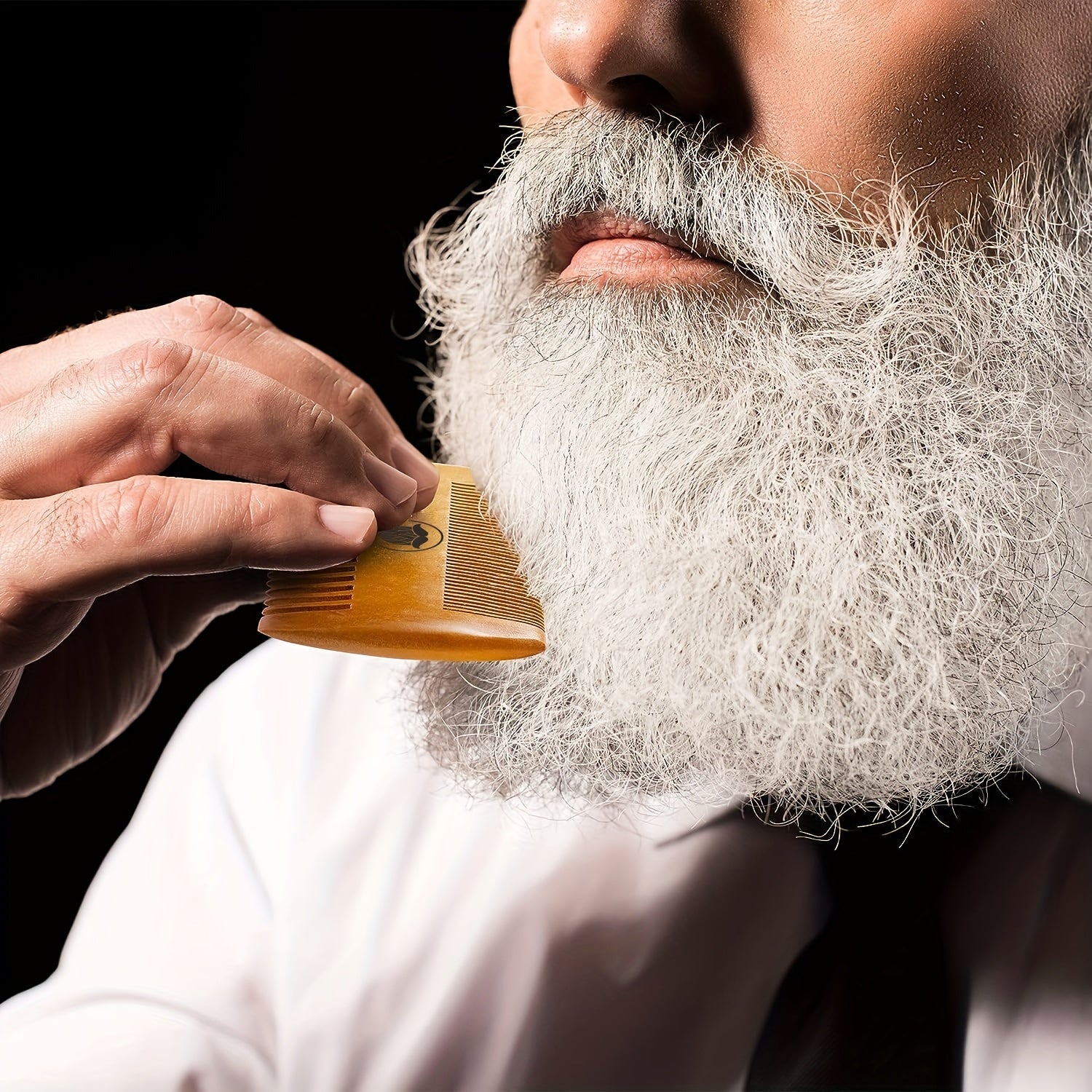 Wooden Beard and Comb Set for Men - Perfect for Beards Head Hair and Mustaches Men's Grooming Kit for Styling, contain Wooden Comb, Beard Brush, Small Scissors & More for Better Hair Care, Father's Day, Christmas, Halloween,