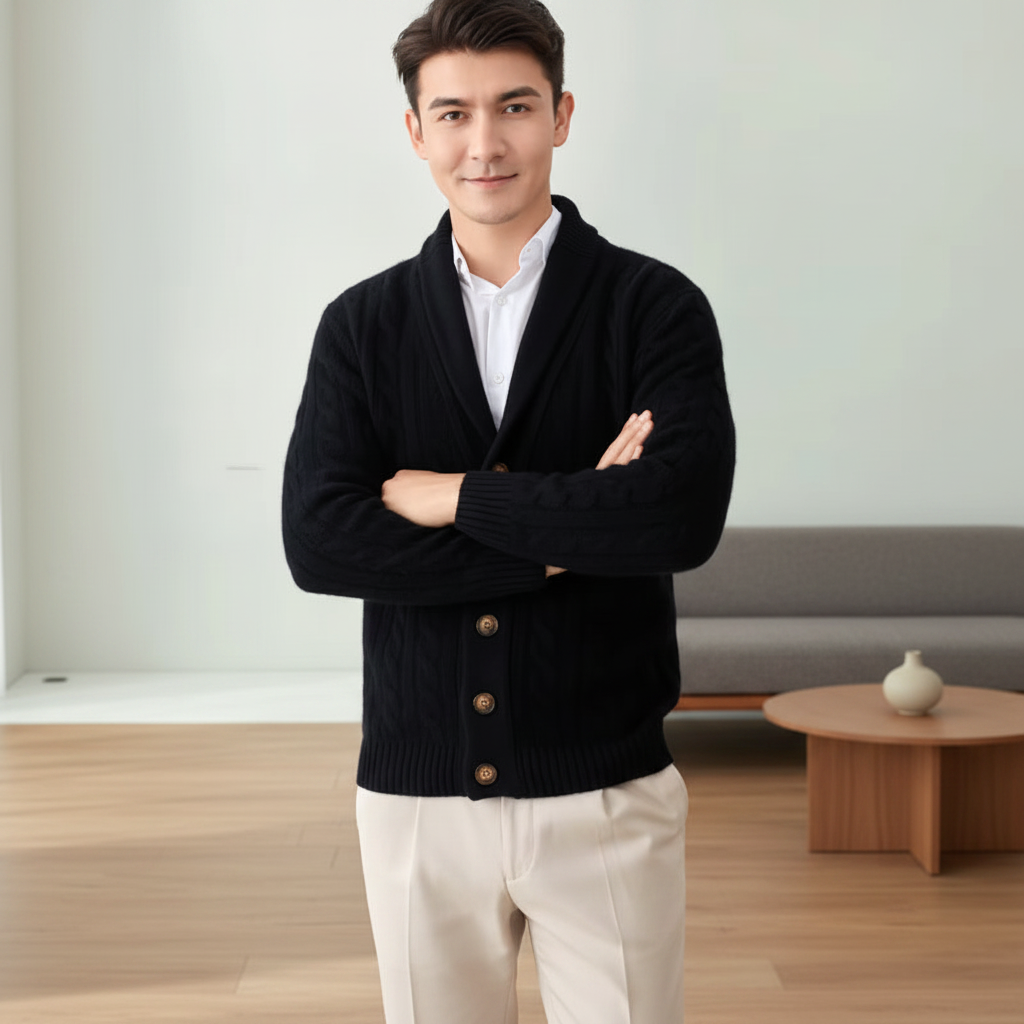 Black Cashmere V-Neck Social Media