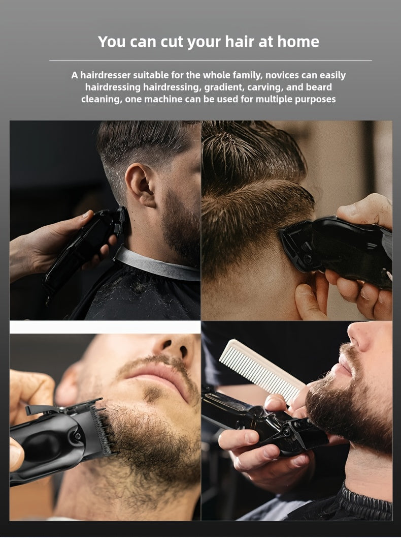 3-in-1 Professional Men's Grooming Kit: Wireless Hair Clipper, Trimmer & Electric Foil Shaver with LED Display - USB Rechargeable, Perfect for Home, Travel & Barbershops