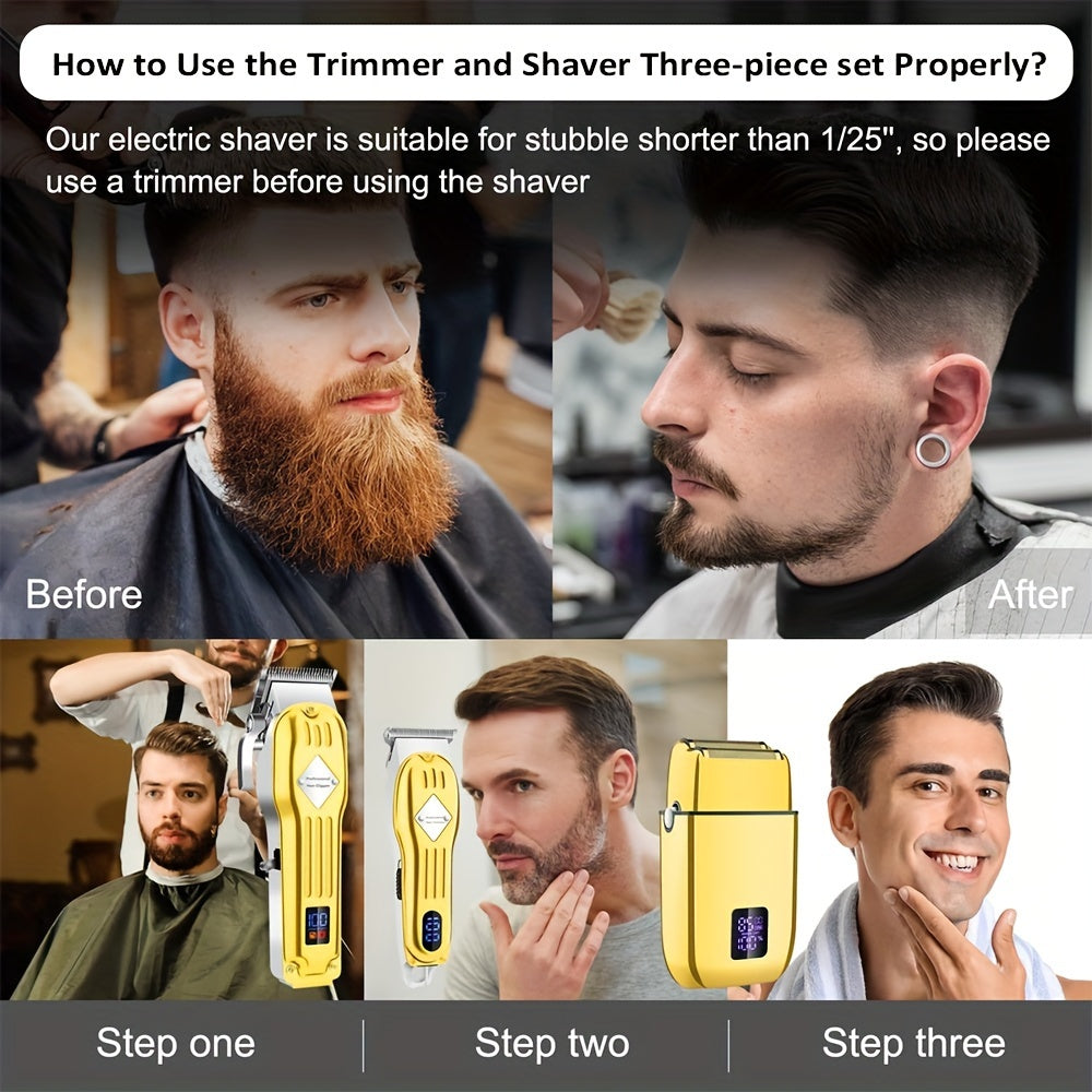 [Holiday Gift, Electric Razor Shaver] Men's Grooming Kit, Electric Razor Shaver - Beard Trimmer Hair Trimmer Shaving Kit, Foil Shaver Barber Clipper - Holiday Gifts For Him