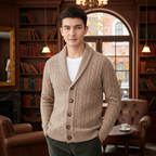 Camel Cashmere V-Neck Social Media