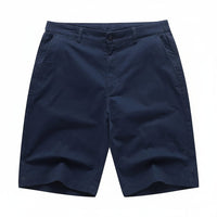 Julian's Menswear # Navy Men's Casual Stretch Bermuda Shorts - Versatile Smart-Casual Look