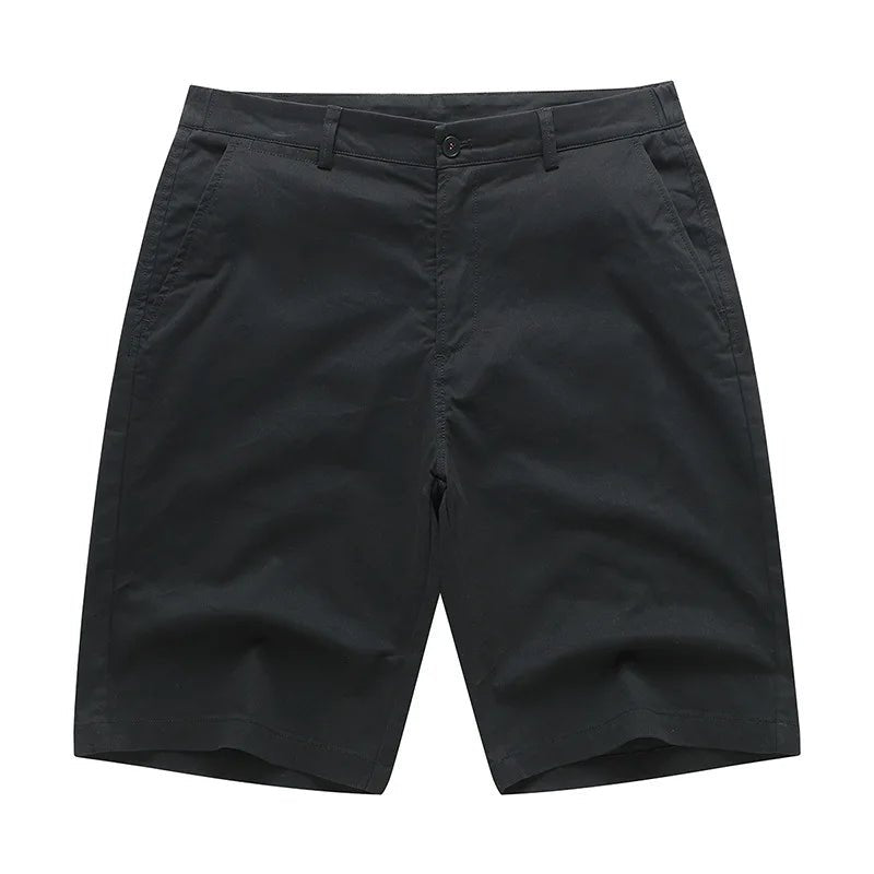 Julian's Menswear # Black Men's Casual Stretch Bermuda Shorts - Versatile Smart-Casual Look