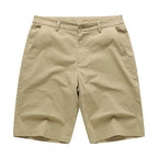 Julian's Menswear # Khaki Men's Casual Stretch Bermuda Shorts - Versatile Smart-Casual Look