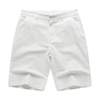 Julian's Menswear # White Men's Casual Stretch Bermuda Shorts - Versatile Smart-Casual Look