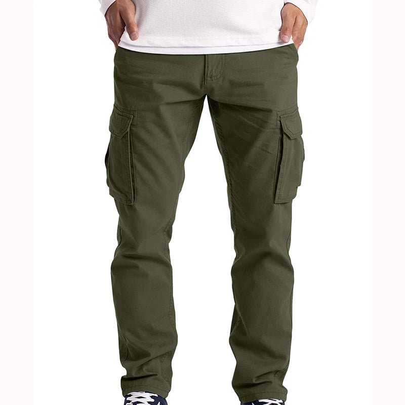 Julian's Menswear S Army Green Men's Casual Cotton Cargo Pants - Breathable Cotton Canvas