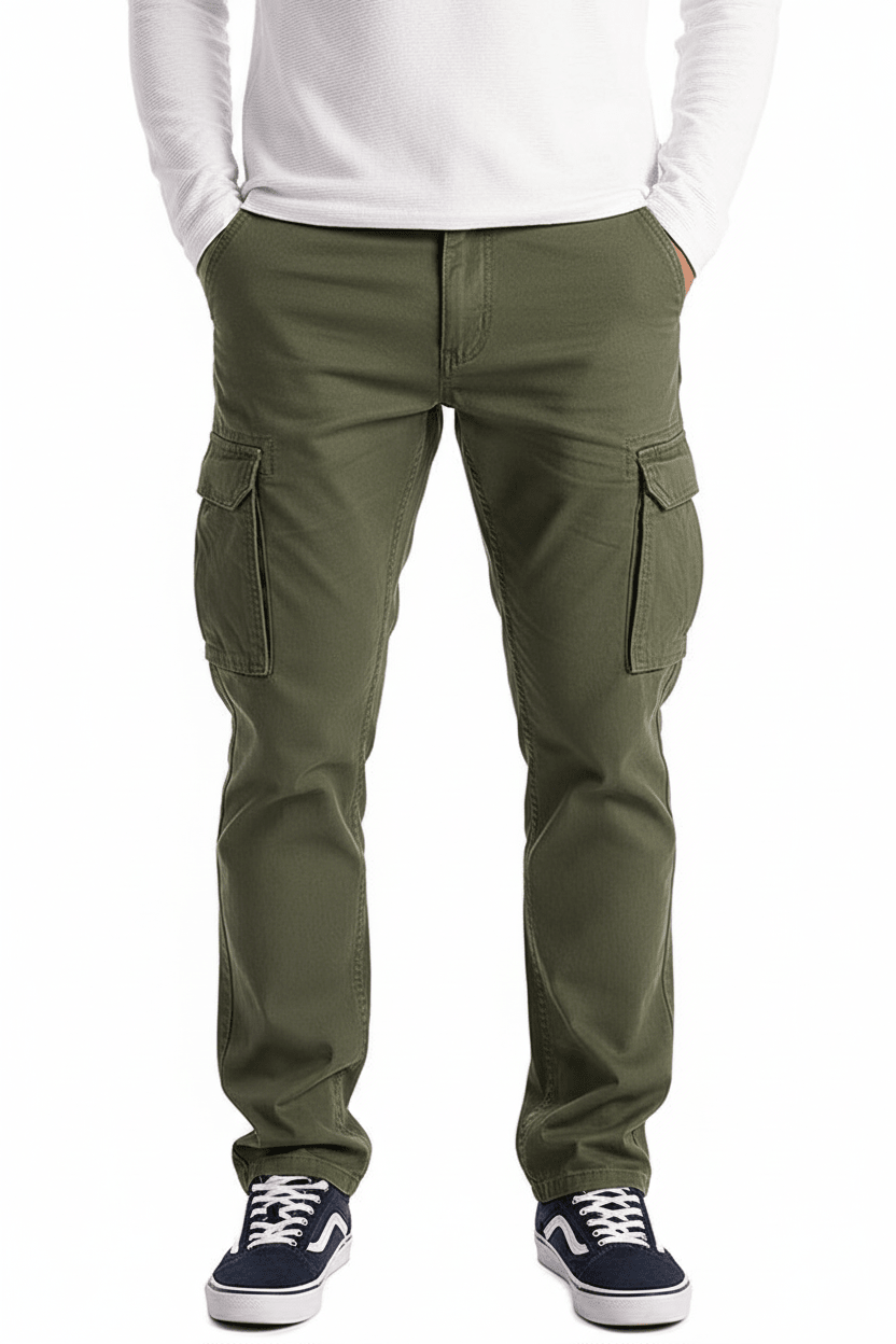 Julian's Menswear S Navy Men's Casual Cotton Cargo Pants - Breathable Cotton Canvas