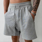 Julian's Menswear M Gray Men's Casual Cotton Gym Shorts - Breathable Workout Shorts for Training, Weekend and Casual Wear