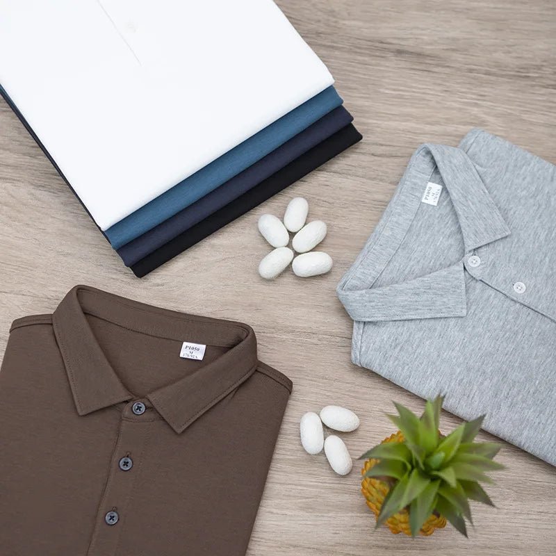 Julian's Menswear S Black Men's 230GSM Casual Cotton Polo Shirt - Classic Smart-Casual Style in 9 Colors, S-5XL