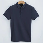 Julian's Menswear S Black Men's 230GSM Casual Cotton Polo Shirt - Classic Smart-Casual Style in 9 Colors, S-5XL