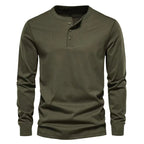 Julian's Menswear Army Green Men's Casual Long Sleeve Shirt: Breathable Poly-Cotton Blend, Slim-Fit, 6 Colors, Sizes M-3XL