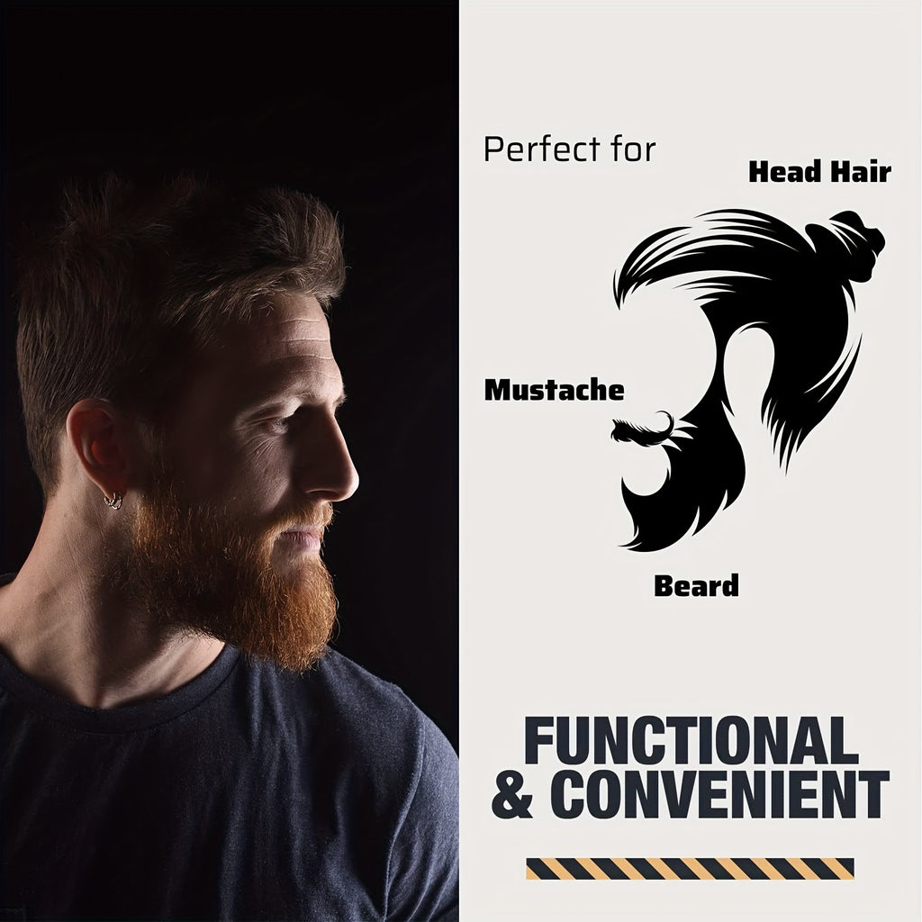 Wooden Beard and Comb Set for Men - Perfect for Beards Head Hair and Mustaches Men's Grooming Kit for Styling, contain Wooden Comb, Beard Brush, Small Scissors & More for Better Hair Care, Father's Day, Christmas, Halloween,