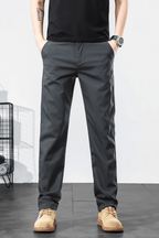 Julian's Menswear 28 Gray Versatile Men's Classic Stretch Chinos for Office, Weekend & Beyond