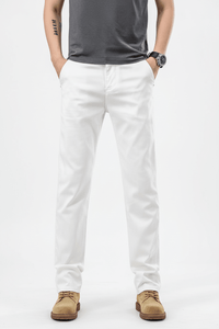 Julian's Menswear 28 Gray Versatile Men's Classic Stretch Chinos for Office, Weekend & Beyond
