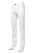 Julian's Menswear 28 White Versatile Men's Classic Stretch Chinos for Office, Weekend & Beyond