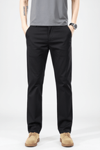 Julian's Menswear 28 Gray Versatile Men's Classic Stretch Chinos for Office, Weekend & Beyond
