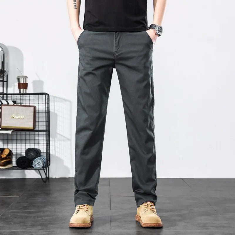 Julian's Menswear 28 Gray Versatile Men's Classic Stretch Chinos for Office, Weekend & Beyond