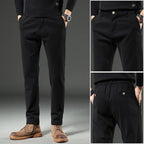 Julian's Menswear M Black Men's Cotton Straight-Leg Chinos s - Heavyweight Chinos for Smart-Casual Wear