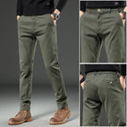 Julian's Menswear M Black Men's Cotton Straight-Leg Chinos s - Heavyweight Chinos for Smart-Casual Wear