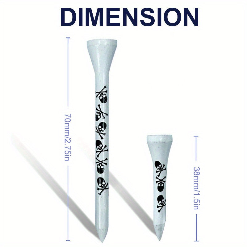 50Pcs 7cm/2.76inch, 3.8cm/1.5inch Creative Durable Skull Pattern Golf Tees