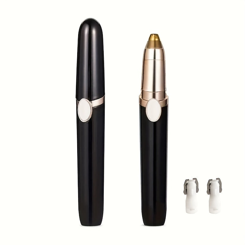 [Compact Nose Trimmer] Portable Compact Red Electric Nose Hair Trimmer | Rechargeable Lithium Battery, Stylish Golden Accents, Mini Design for Men's Grooming, USB Charging - Modern Nose Hair Trimmer, Grooming Essentials