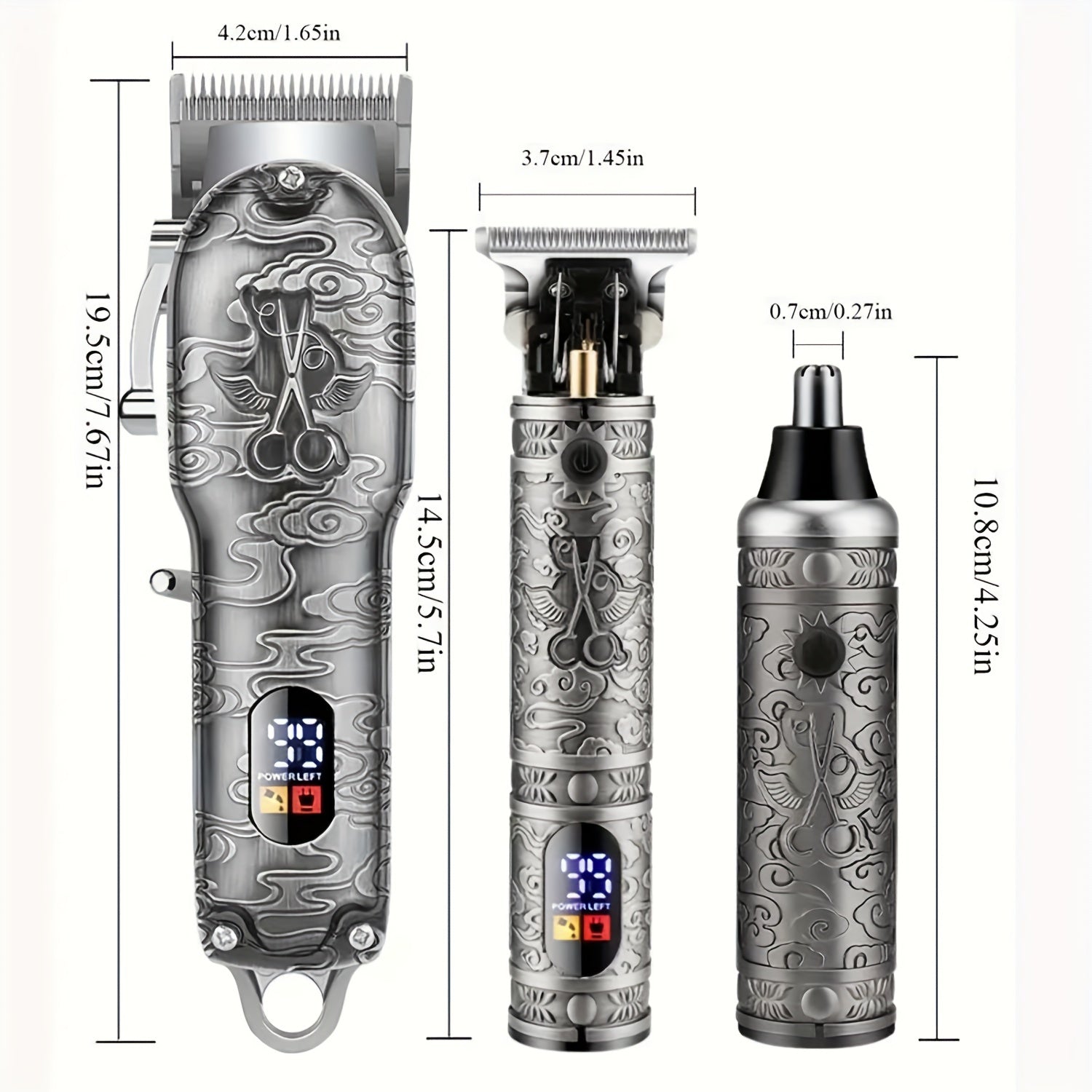 ProMaster Cordless Barber Kit - Rechargeable Men's Grooming Set for Hair, Beard, and Nose Trimming with T-Blade Trimmer, Three Types of Clippers, and Advanced Cutting Technology for a Perfect Style