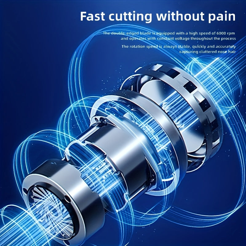 Mini portable nasal hair trimmer, USB charging design, digital display touch operation. Painless and highly efficient trimming, a must-have for Men's grooming.