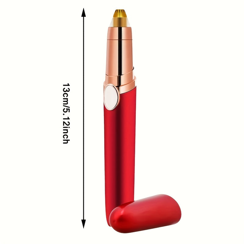 [Compact Nose Trimmer] Portable Compact Red Electric Nose Hair Trimmer | Rechargeable Lithium Battery, Stylish Golden Accents, Mini Design for Men's Grooming, USB Charging - Modern Nose Hair Trimmer, Grooming Essentials