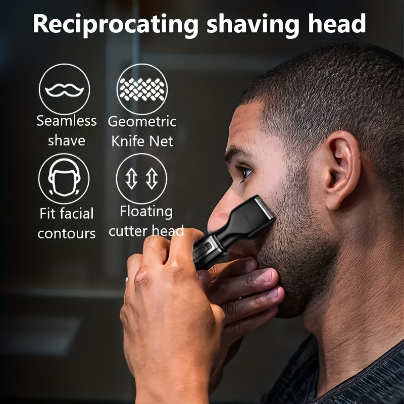 4-in-1 Men's Grooming Kit - Rechargeable Multi-Purpose Hair Removal, Eyebrow Shaper, Mustache Styler, Personal Electric Shaver, USB Charging, Durable, Easy Clean, Perfect Gifts For Men, Father's Day Gift