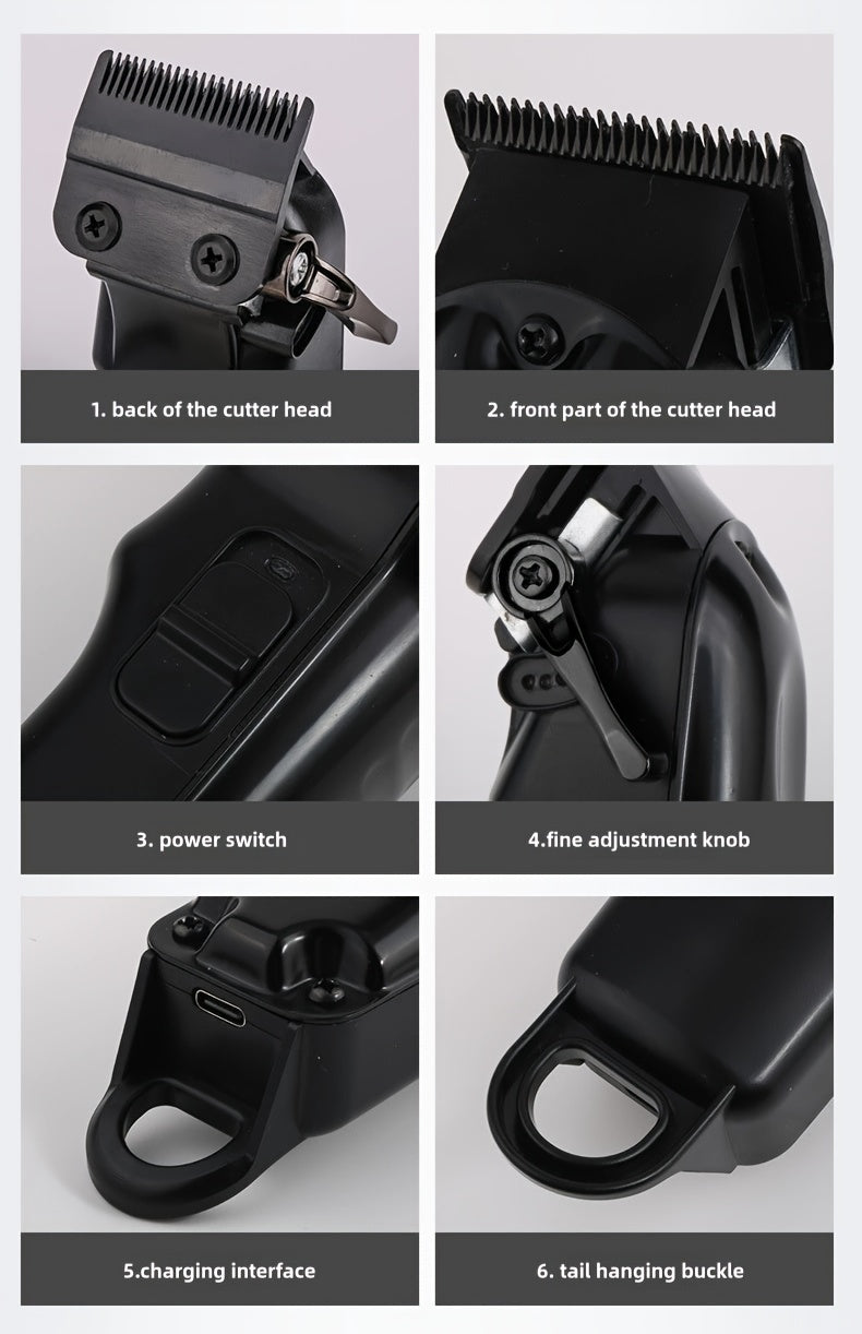 3-in-1 Professional Men's Grooming Kit: Wireless Hair Clipper, Trimmer & Electric Foil Shaver with LED Display - USB Rechargeable, Perfect for Home, Travel & Barbershops