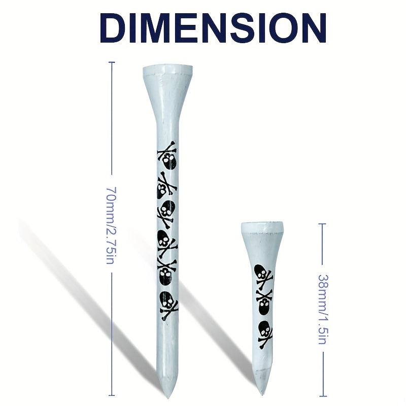 50Pcs 7cm/2.76inch, 3.8cm/1.5inch Creative Durable Skull Pattern Golf Tees