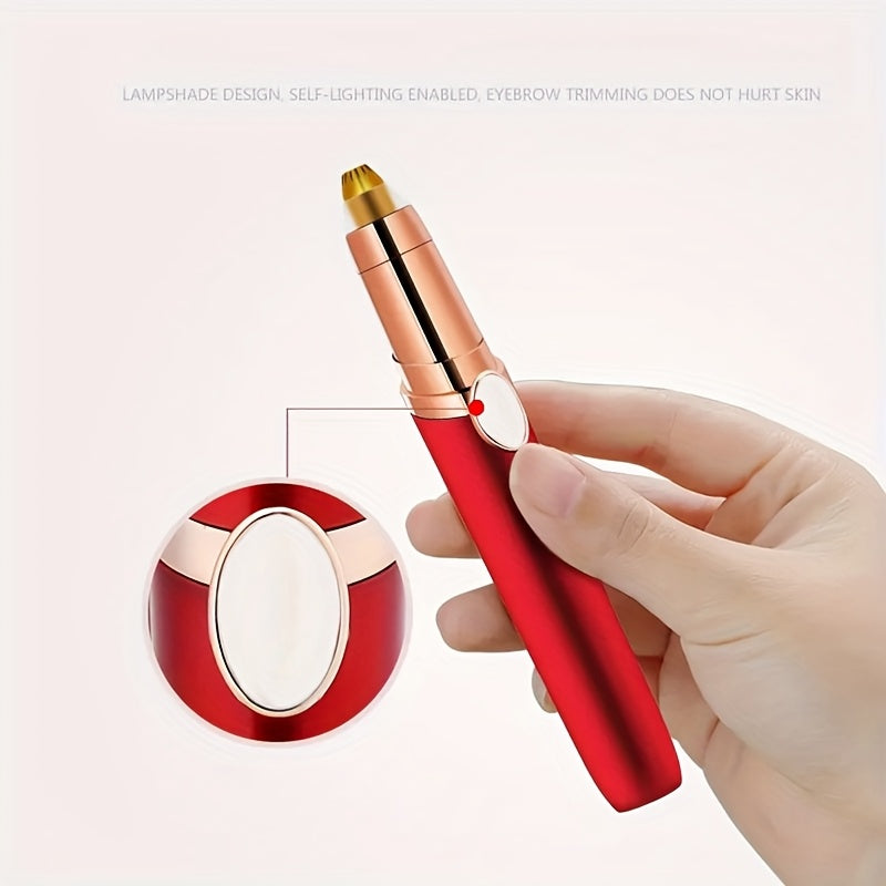 [Compact Nose Trimmer] Portable Compact Red Electric Nose Hair Trimmer | Rechargeable Lithium Battery, Stylish Golden Accents, Mini Design for Men's Grooming, USB Charging - Modern Nose Hair Trimmer, Grooming Essentials