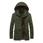 Julian's Menswear M Black Men's Parkas Faux Fur Lined Hooded Winter Coat- Windproof, Insulated Jacket for Cold Weather