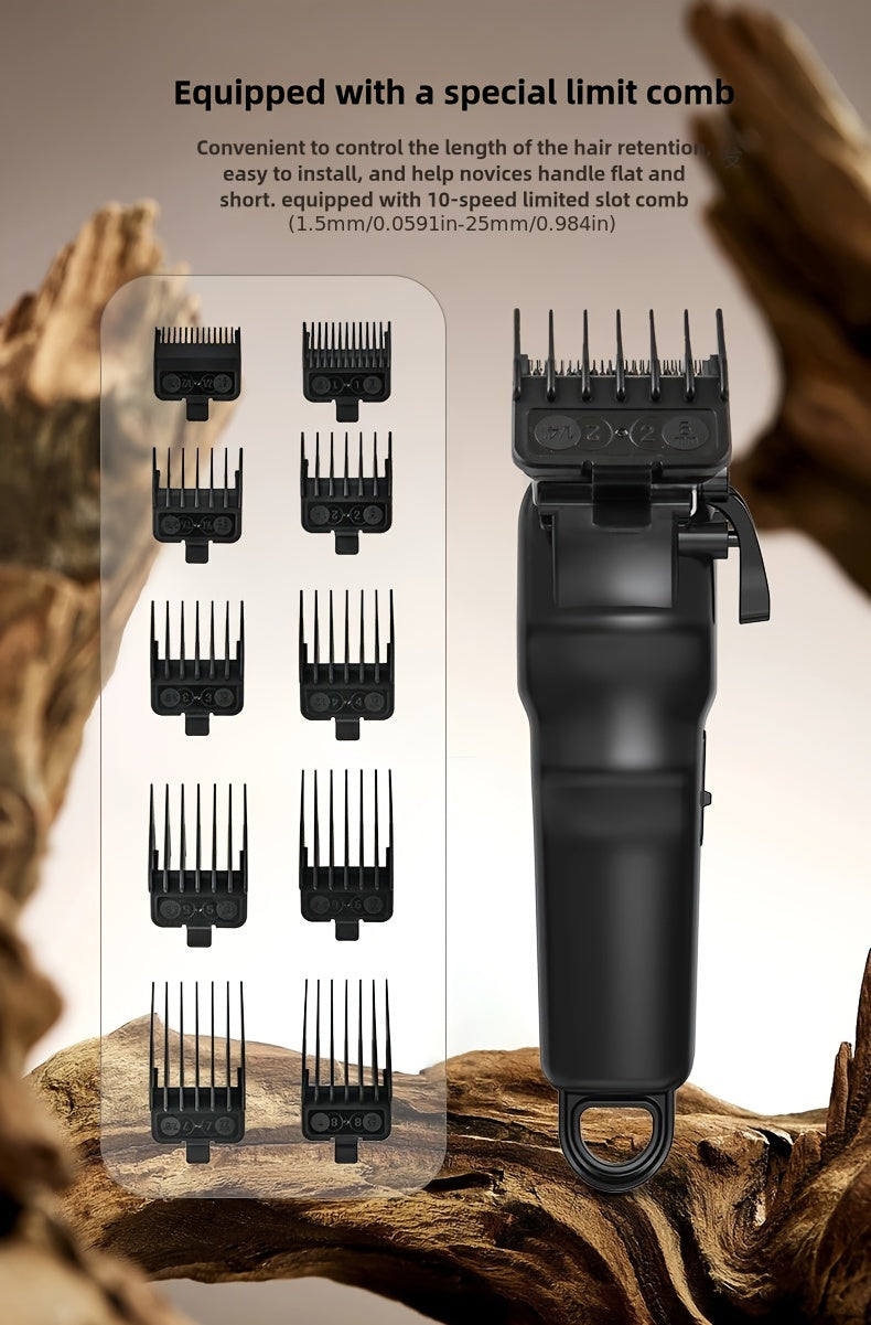 3-in-1 Professional Men's Grooming Kit: Wireless Hair Clipper, Trimmer & Electric Foil Shaver with LED Display - USB Rechargeable, Perfect for Home, Travel & Barbershops