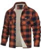 Julian's Menswear S 04 Fleece Men's New Long-sleeved Lapel Plaid Fleece Lined Single-breasted Men's
