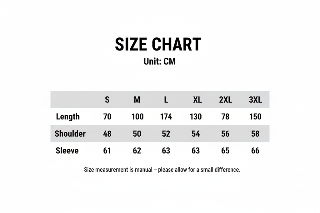 Hoodie Size Chart