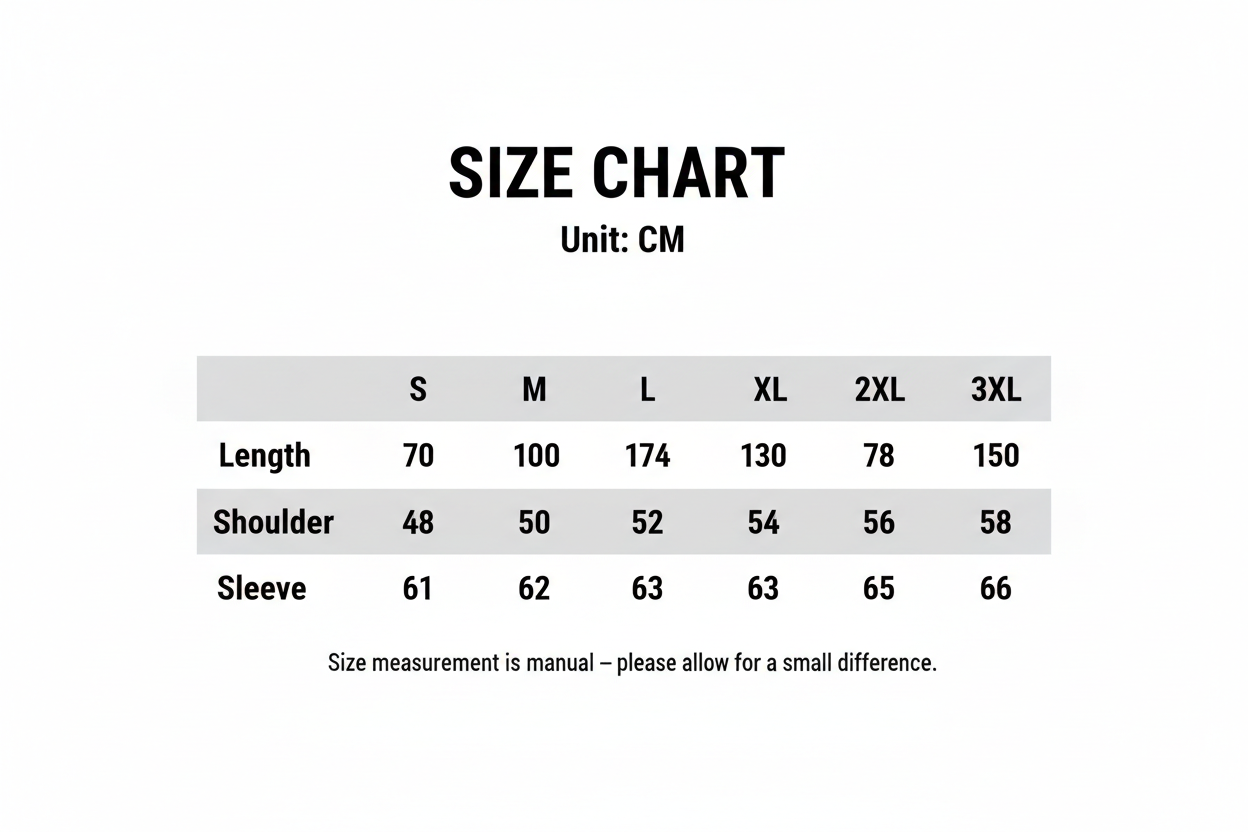 Hoodie Size Chart