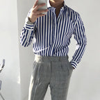 Men's Striped Cotton Shirt with Yarn-Dyed Dobby Fabric - 220 GSM Julian's Menswear