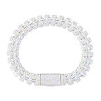 Men's Moissanite Cuban Bracelet - 11mm 18K Gold Plated 925 Silver White Gold Julian's Menswear