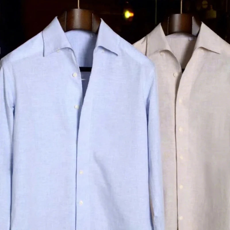 Men's Italian Linen Casual Shirt M Julian's Menswear