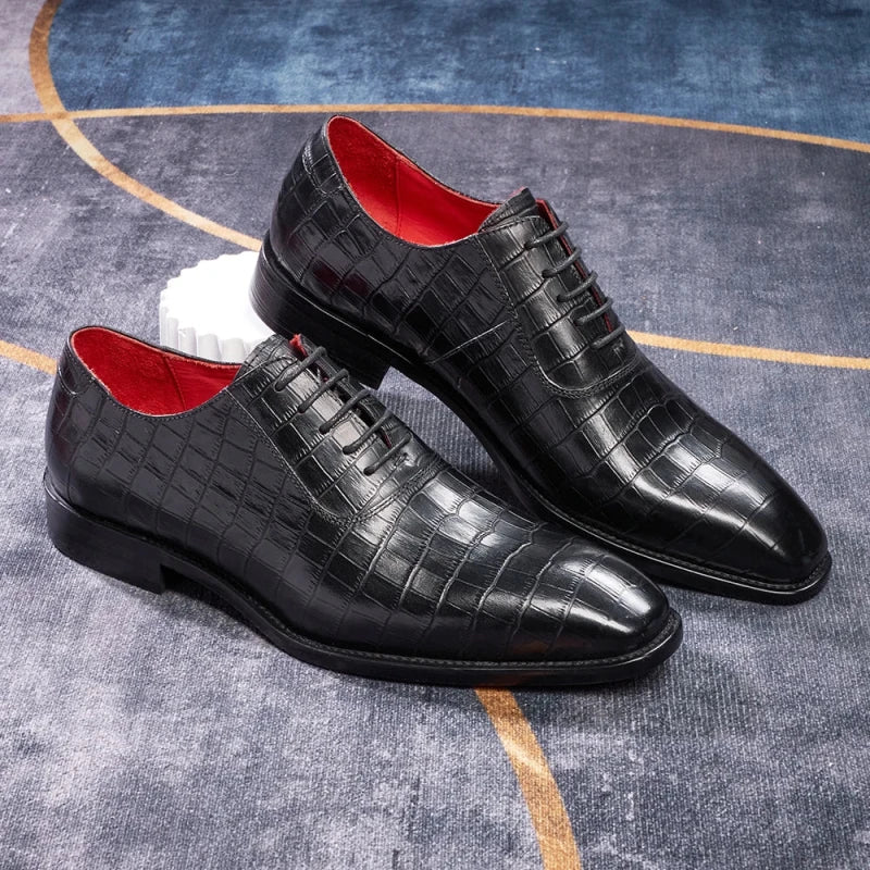 Genuine Leather Square Toe Oxford Shoes for Men, Anti-Odour & Anti-Slip, All-Season Wear | Julian's Menswear