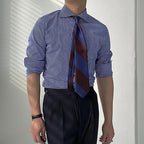 Men's Striped Cotton Shirt with Yarn-Dyed Dobby Fabric - 220 GSM S Julian's Menswear