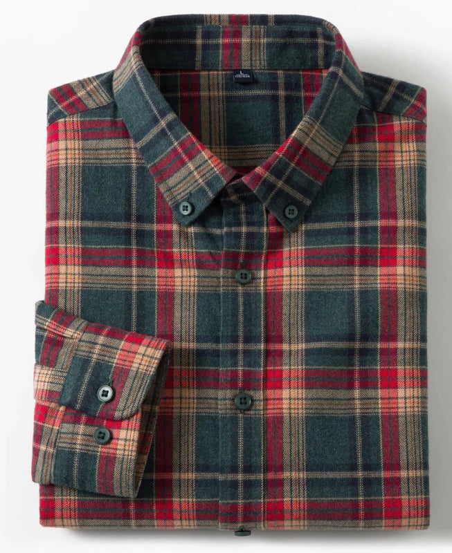 Men's Plaid Long Sleeve Shirt S Julian's Menswear
