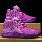 Men's Basketball Shoes - Breathable Microfiber High Top Purple Julian's Menswear