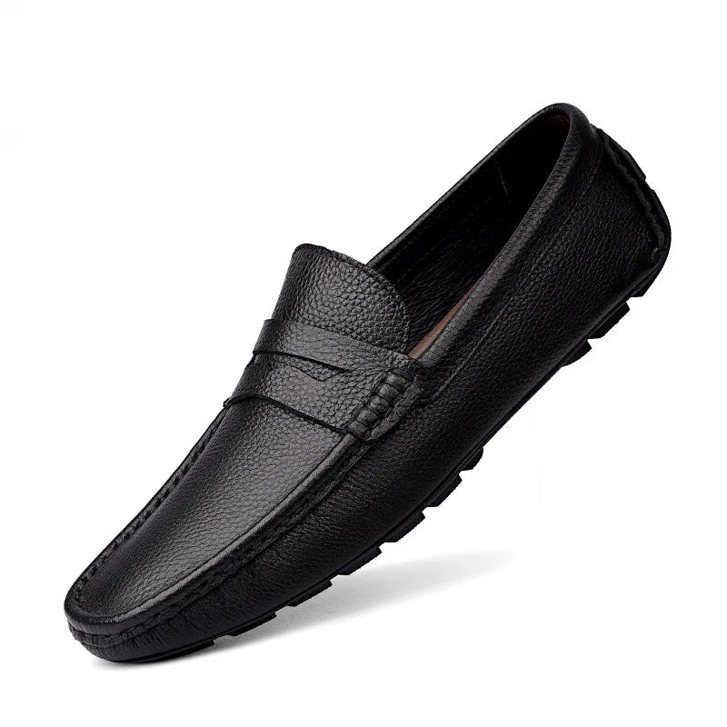 Men's Genuine Leather Slip-On Loafers Julian's Menswear