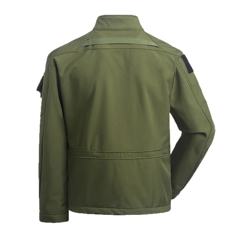 Men's Tactical Trench Coat - Waterproof Nylon Green Black S Julian's Menswear
